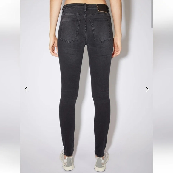 Acne Studios Skin 5 Skinny Jeans in "Used Black" Ankle Crop 26 (2) - Picture 2 of 16